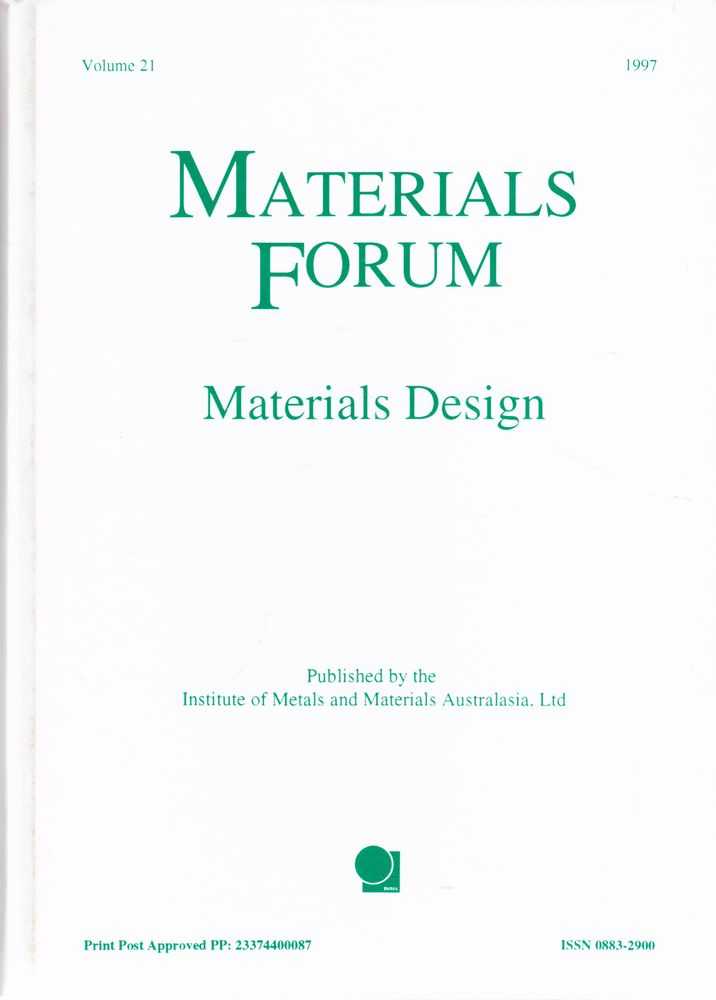 Image for Materials Forum Volume 21 1997: Materials Design