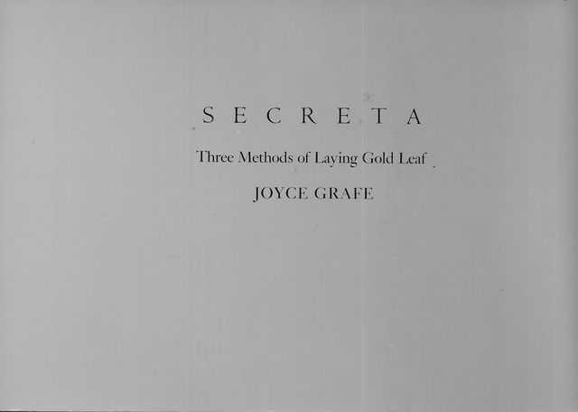 Image for Secreta: Three Methods of Laying Gold Leaf